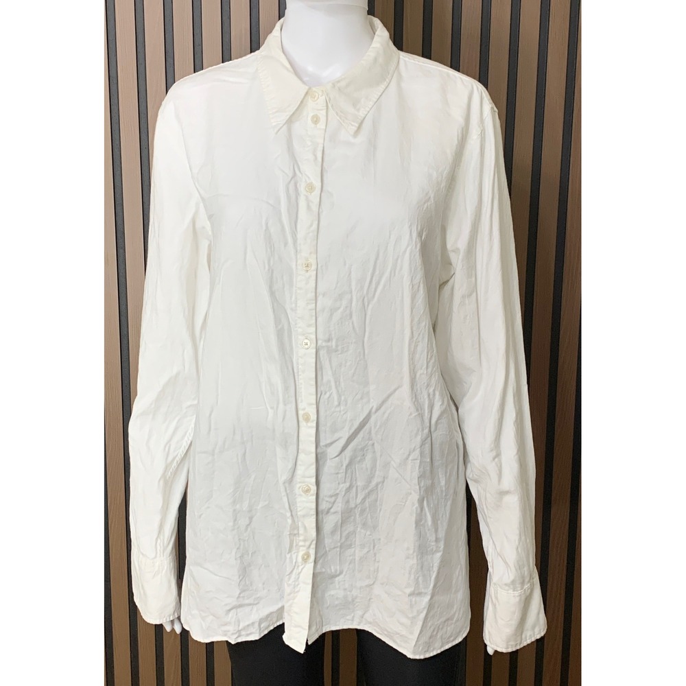 Boden Women's White 100% Cotton Long Sleeve Button Down Blouse Shirt US 12R